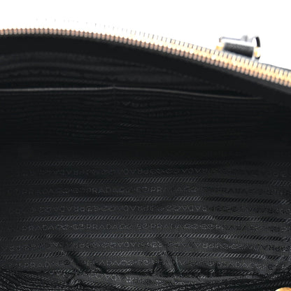 Saffiano Medium Galleria Double Zip Tote Black