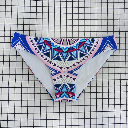 New Sexy Split Swimsuit Blue Print Strappy Bikini