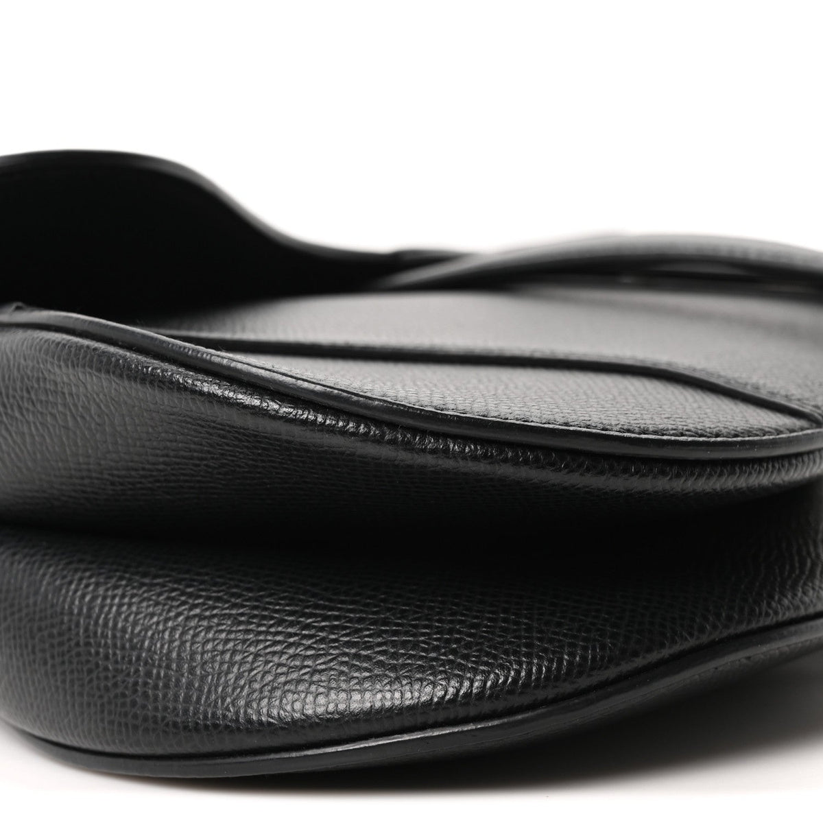 Grained Calfskin Saddle Bag Black