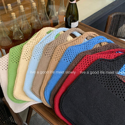 Crochet Tote Bag Women's Shoulder Bag With Mesh