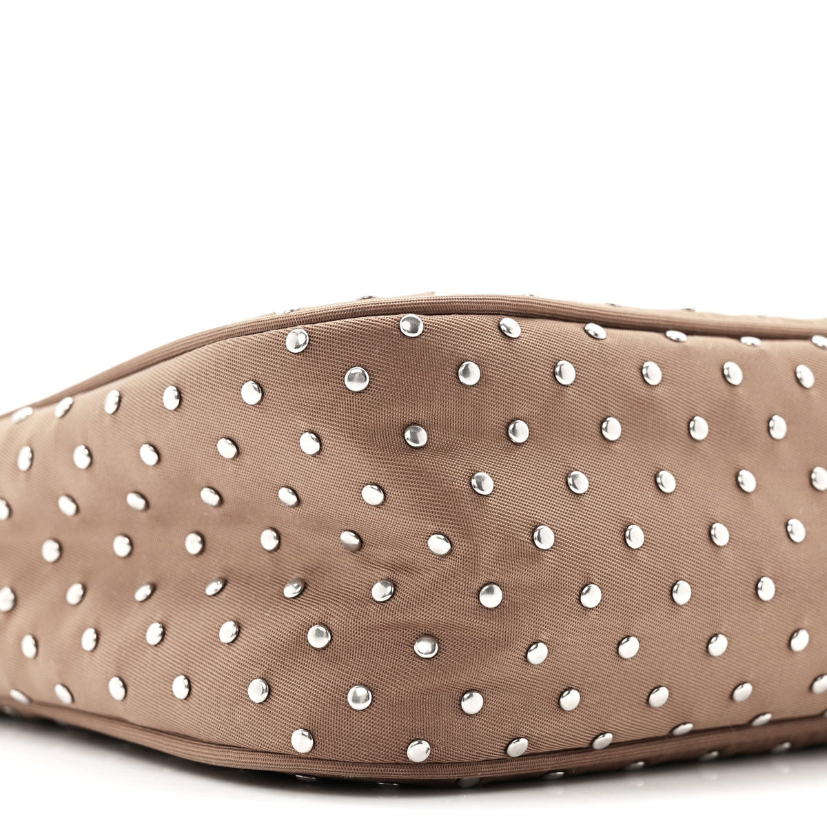 Tessuto Nylon Studded Mini Re-Edition Bag Brandy