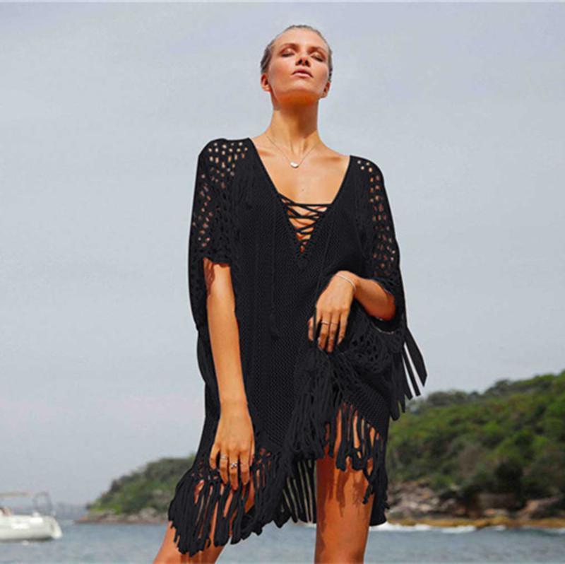 Knitted Sumyading Chest Strap Bikini Hoodie Blouse