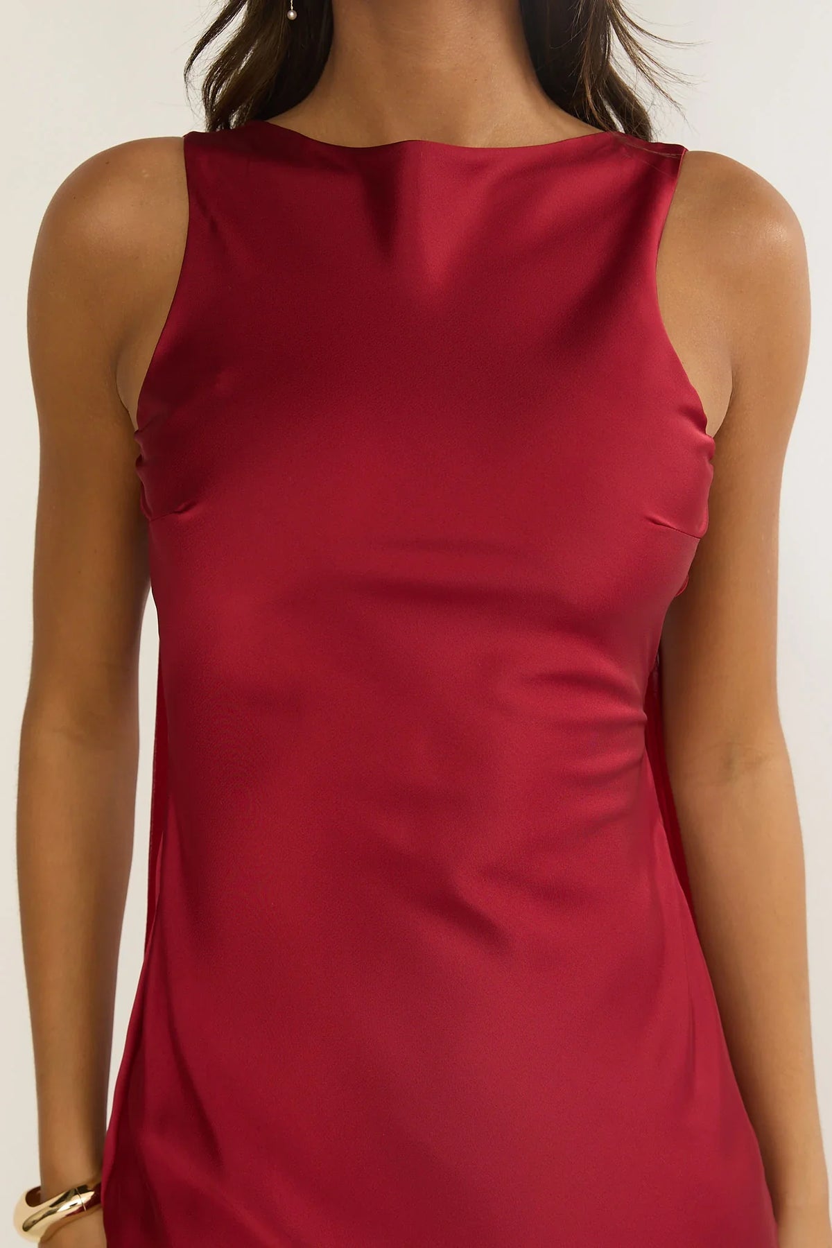 Veyla Shoulder Sash Maxi Dress Wine