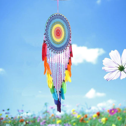 Handmade Colorful Feathers Long Dream Catcher Wall Decoration