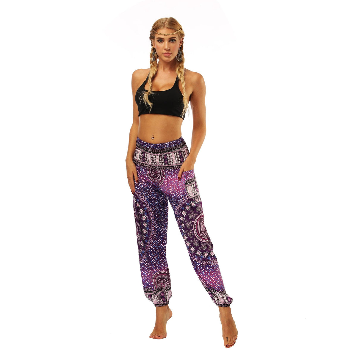 National Style Nepal Dot Seaside Loose Wide-Legged Casual Pants Fitness Exercise Yoga Lantern Pants Women 56