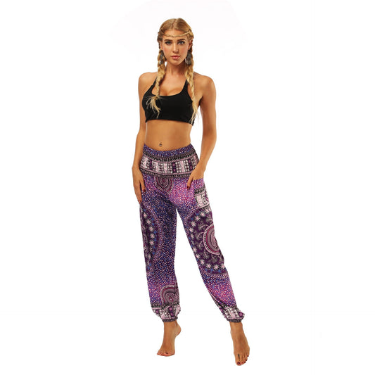 National Style Nepal Dot Seaside Loose Wide-Legged Casual Pants Fitness Exercise Yoga Lantern Pants Women 56