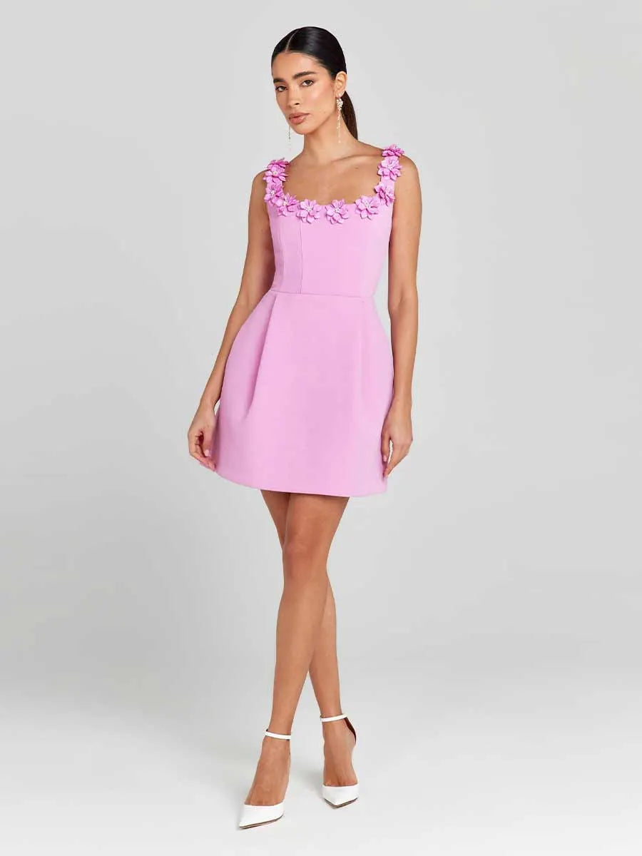 Ariella Floral Halter Mini Dress