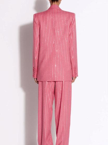 Bethany Crystal Pinstripe Blazer Set