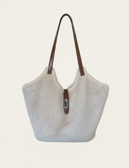 Vintage Fuzzy Large Capacity Commuter Tote Bag