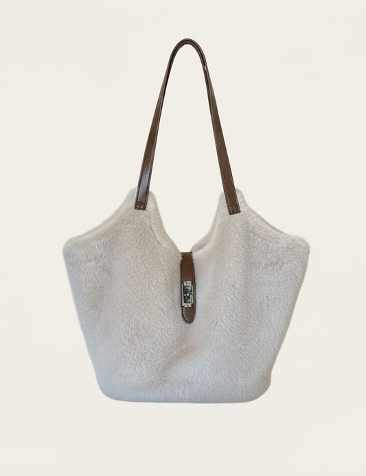Vintage Fuzzy Large Capacity Commuter Tote Bag
