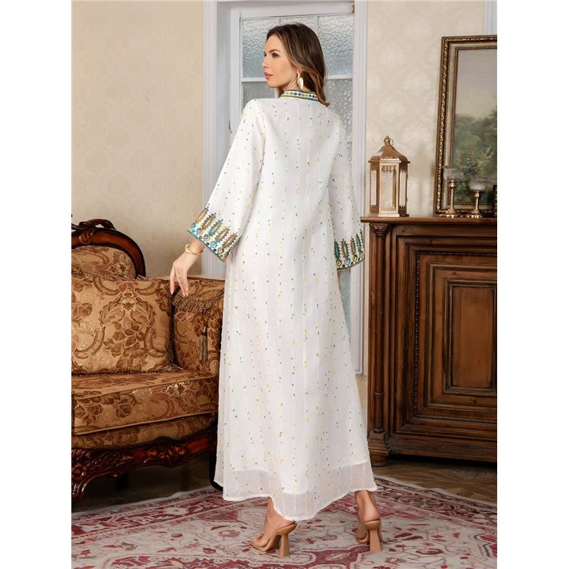 Muslim Chiffon Embroidered Dress