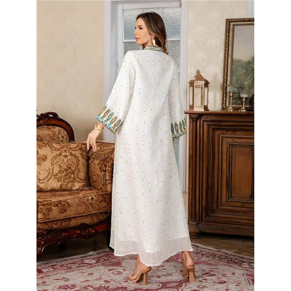 Muslim Chiffon Embroidered Dress