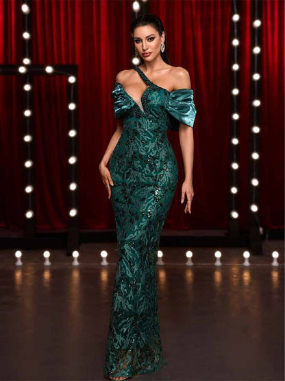 Zaria Bead Embroidery Design Luxury Maxi Dress