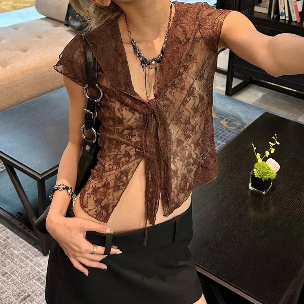 Crosa - Vintage Lace Tee small  - Sexy &amp; Slimming
