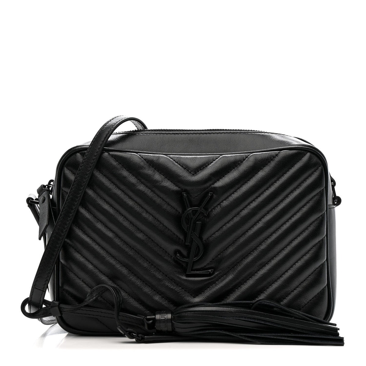 Calfskin Matelasse Monogram Monochrome Lou Camera Bag Black