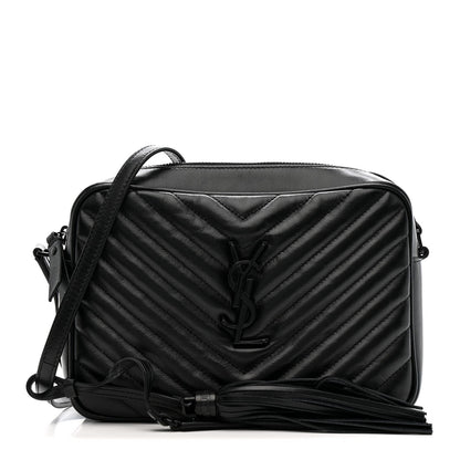 Calfskin Matelasse Monogram Monochrome Lou Camera Bag Black