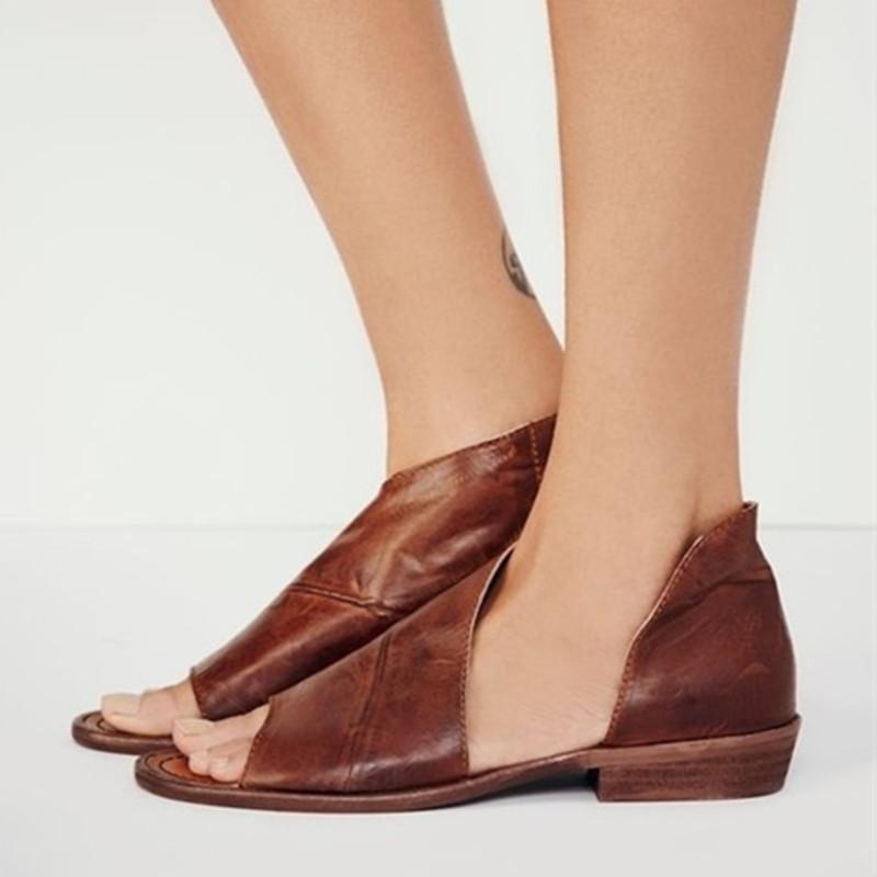 Beach Summer Side Open Casual Solid Open Toe Sandals