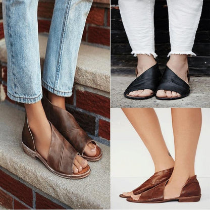 Beach Summer Side Open Casual Solid Open Toe Sandals