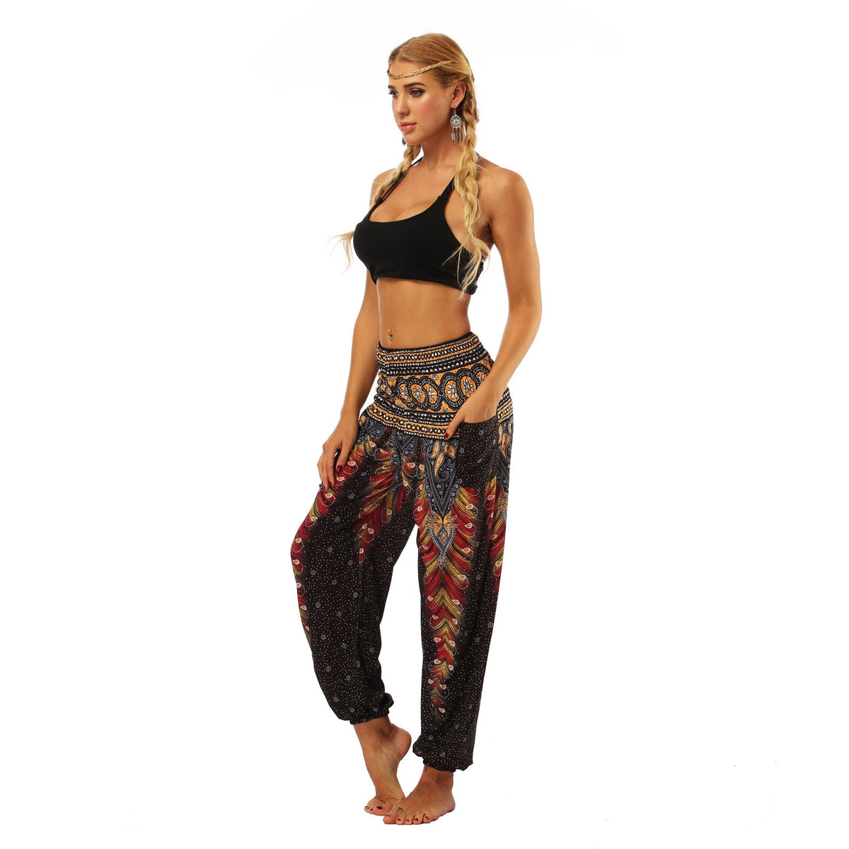 National Style Nepal Dot Seaside Loose Wide-Legged Casual Pants Fitness Exercise Yoga Lantern Pants Women 2