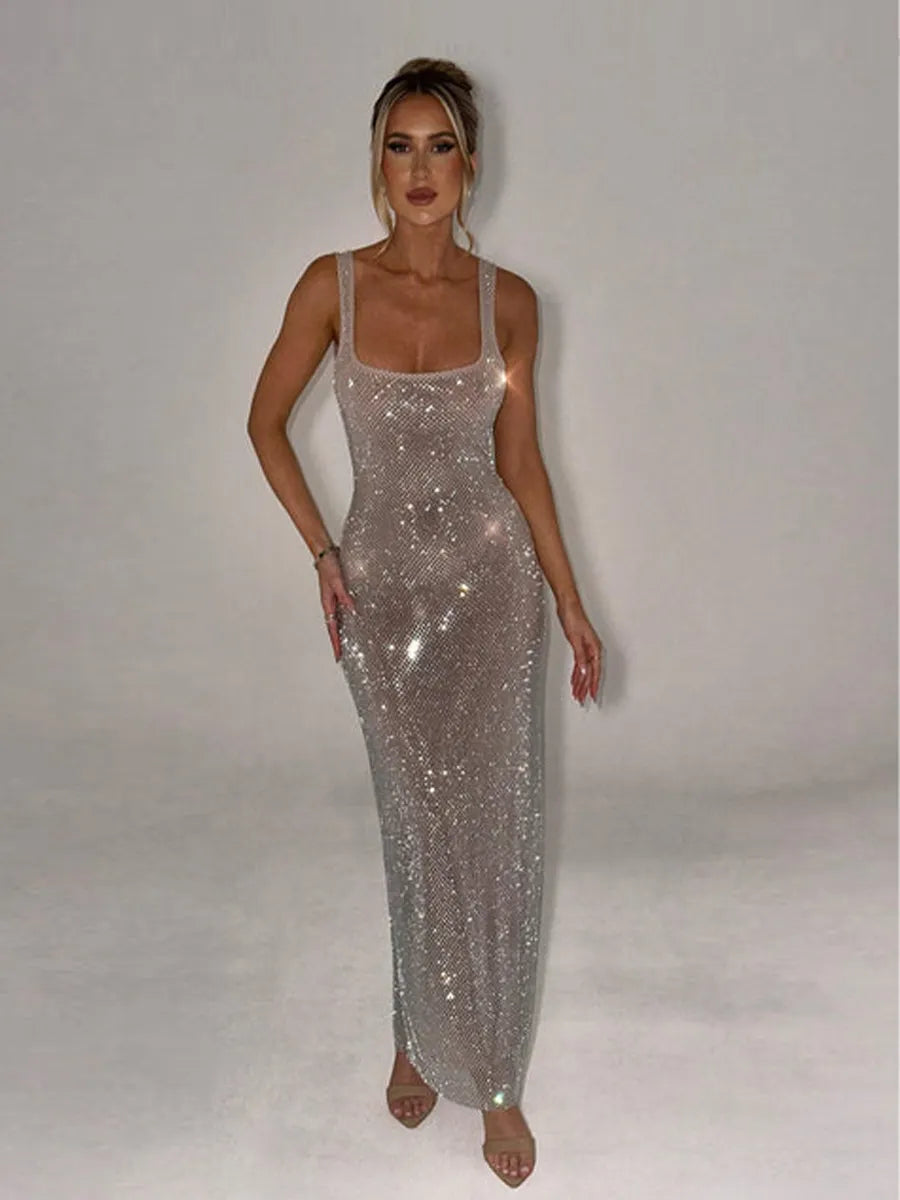 Noelle Maxi Dress In Silver