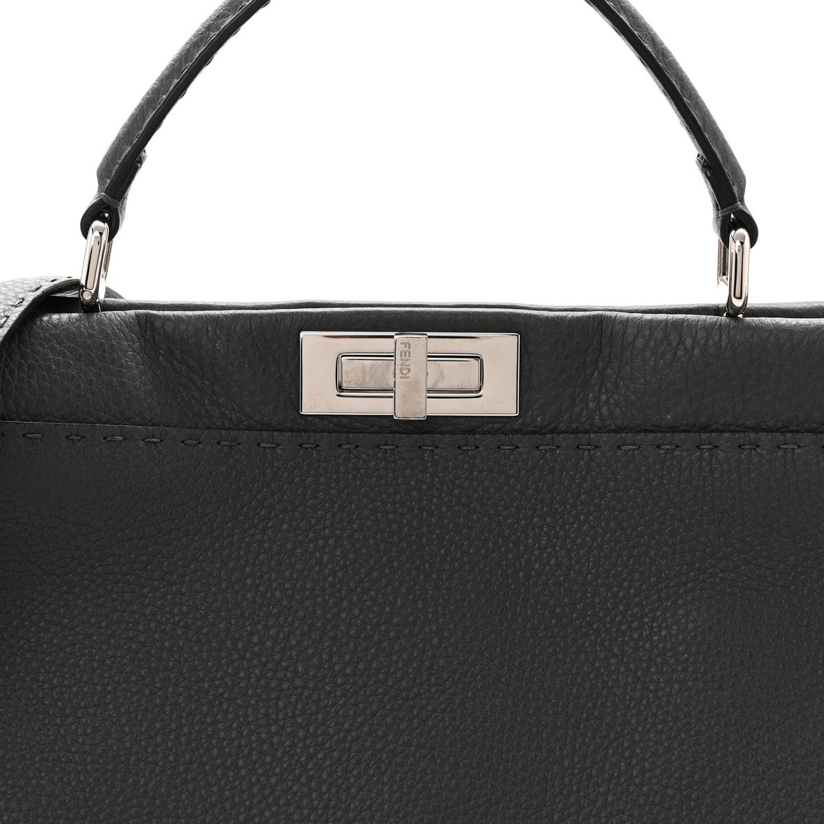 Cuoio Romano Selleria Bi-Color Large Peekaboo Iconic Satchel Asfalto Latte