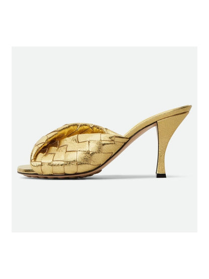 Rosalind Leather Woven Round-Toe Sandals