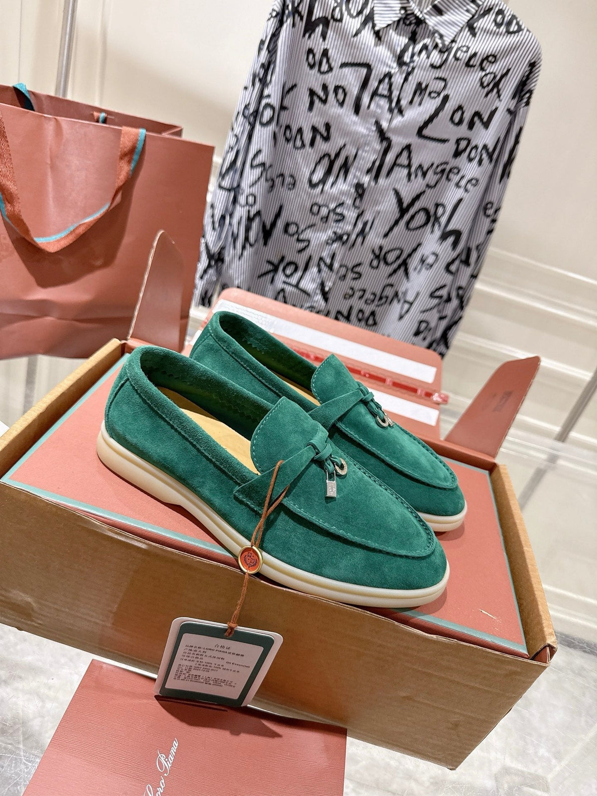 LP Summer Charms Walk Loafers Deep Green Suede 565857