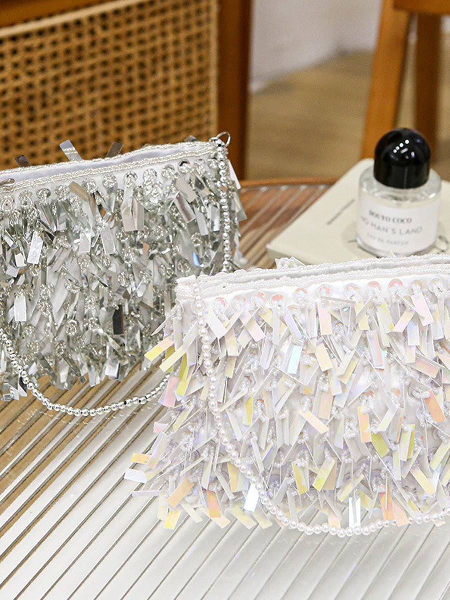 Faye Hand-Embroidered Sequin Evening Bag