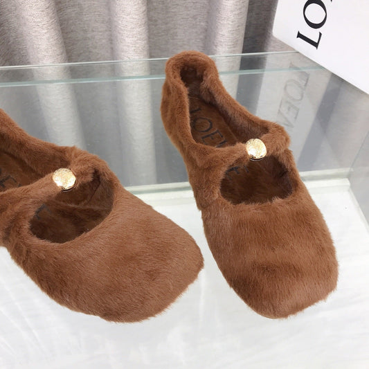 Loewe 2026 Ballet Flat Brown in Wool 597432