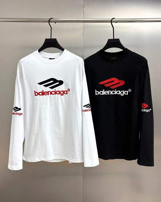 Balenciaga 3B Sports Icon Oversized Long Sleeve T-Shirt Cotton