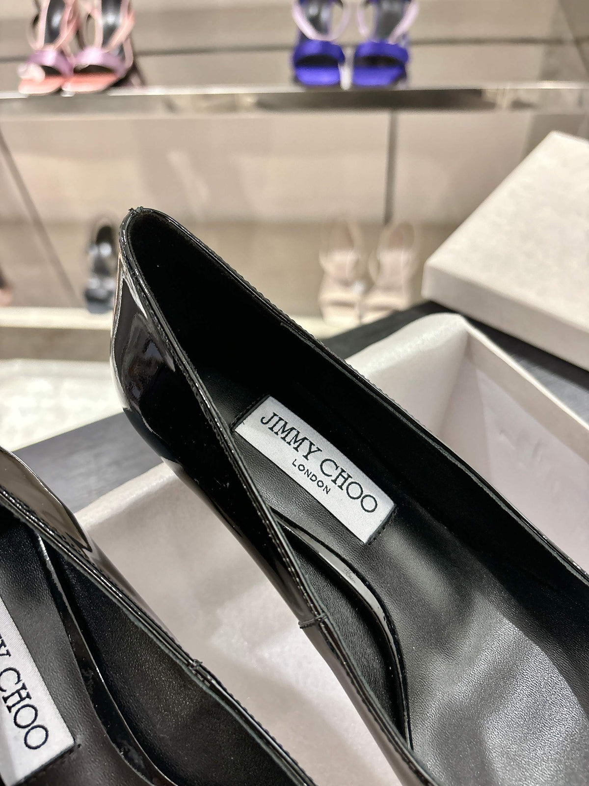 Jimmy Choo Auria Pumps 70 Black Patent Leather 597652