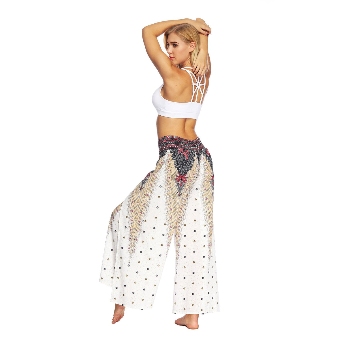 Fashion Ethnic Digital Printing High-Waist Wide-Leg Yoga Pants Leisure 4