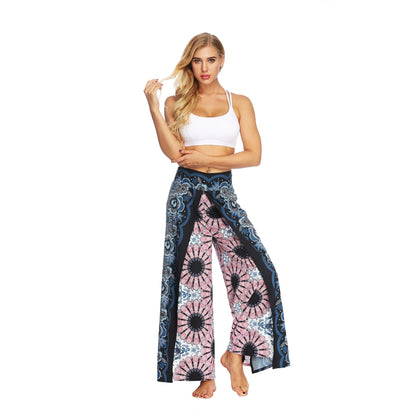 Fashion Ethnic Digital Printing High-Waist Wide-Leg Yoga Pants Leisure 2