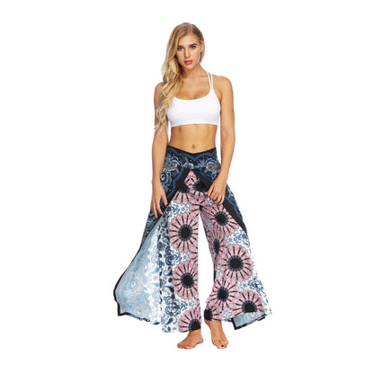 Fashion Ethnic Digital Printing High-Waist Wide-Leg Yoga Pants Leisure 2