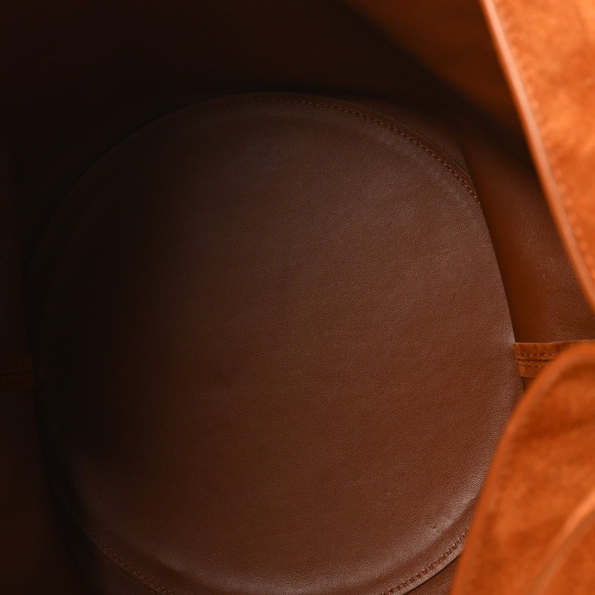 Suede Calfskin Medium Lotus Tote Caramel