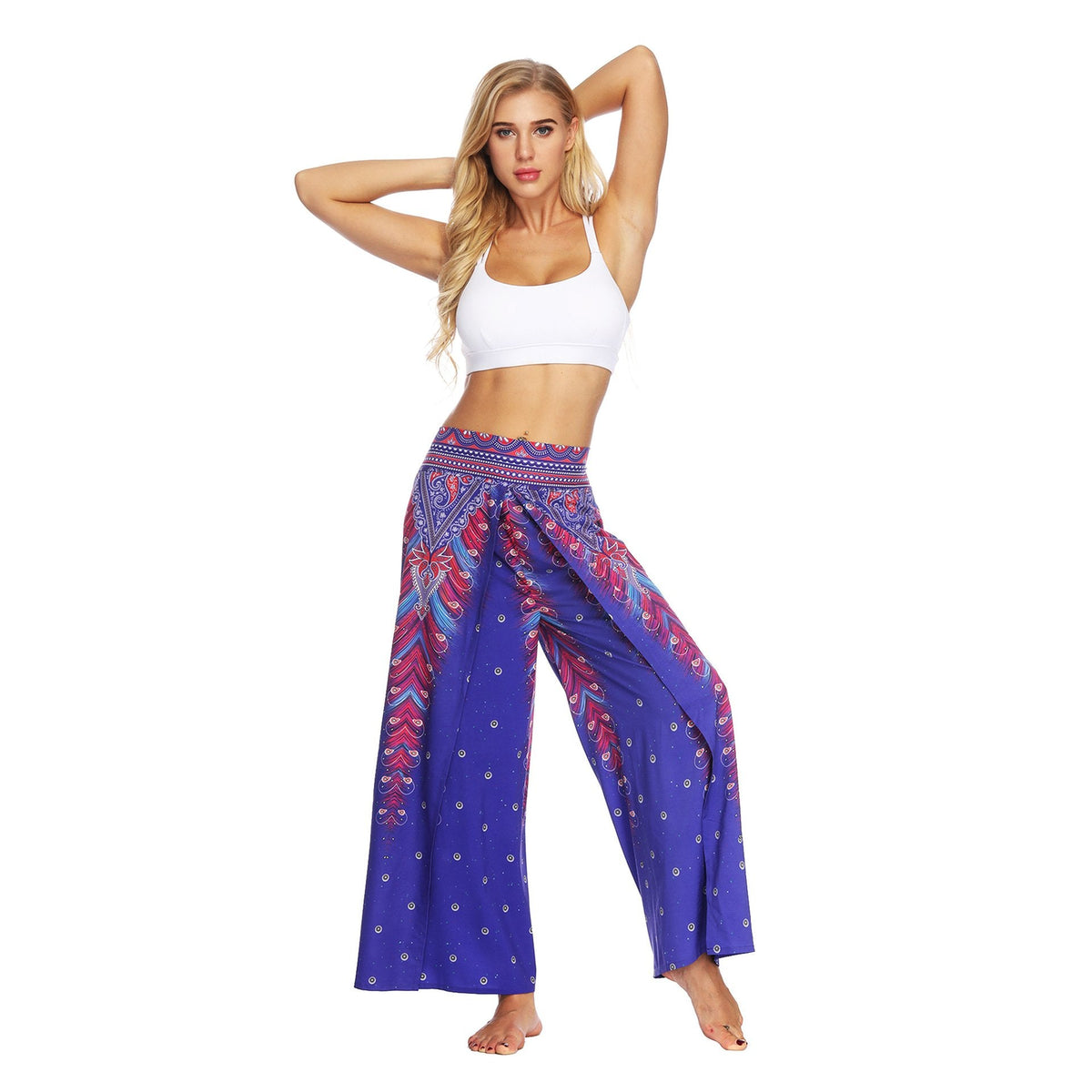 Fashion Ethnic Digital Printing High-Waist Wide-Leg Yoga Pants Leisure 3