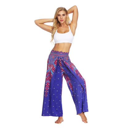Fashion Ethnic Digital Printing High-Waist Wide-Leg Yoga Pants Leisure 3