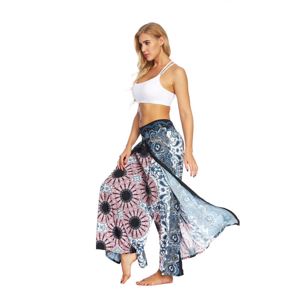 Fashion Ethnic Digital Printing High-Waist Wide-Leg Yoga Pants Leisure 2