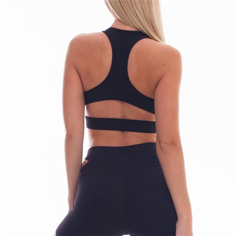 Solid Color Women'S Yoga Fitness Bra And Trousers Sport Yoga Set