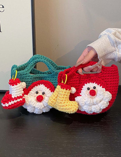Trendy Santa Claus Crochet Christmas Shoulder Bag