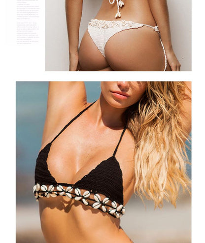 Ladies Crochet Swimsuit Shell Bikini Set