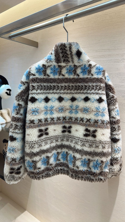 Dior 2025 Coat White mix Colors Wool