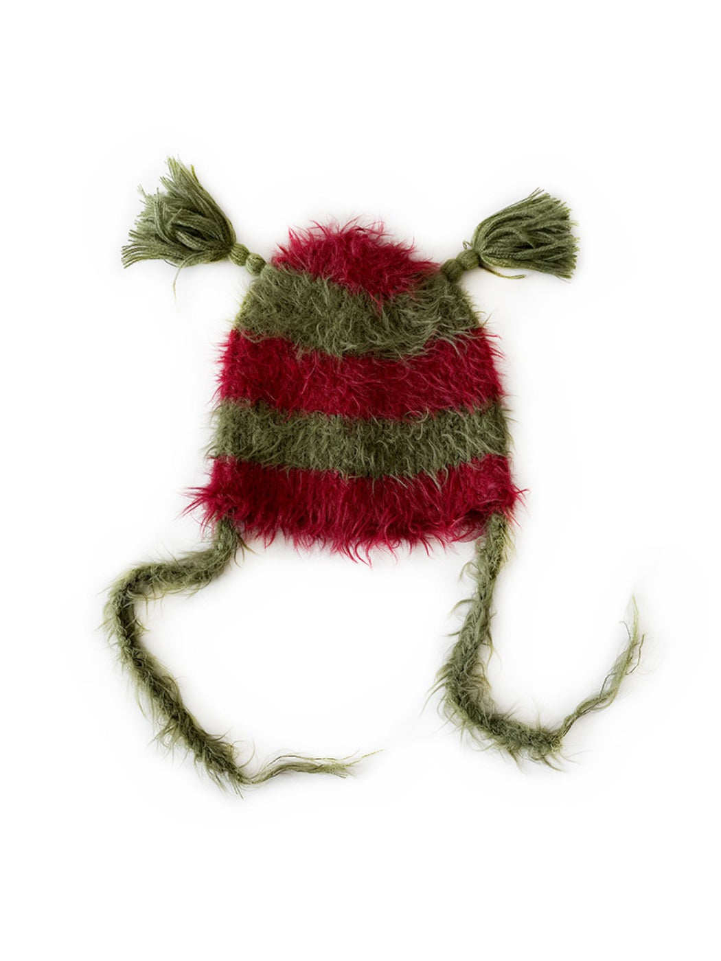 Haila - Cute Striped Knitted Beanie with Braids