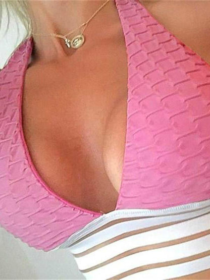 Sexy Deep V-Neck Halter Workout Women Bar Women Clothing 11 Color