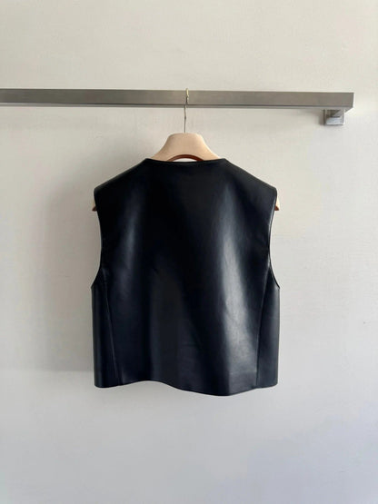MIUMIU LEATHER VEST STYLE 726