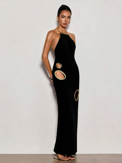 Zoey Halterneck Cutout Maxi Dress