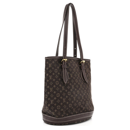 Mini Lin Monogram Bucket Bag Ebene