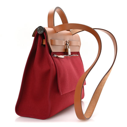 Vache Hunter Toile Herbag Zip 31 PM Rouge Grenat Natural