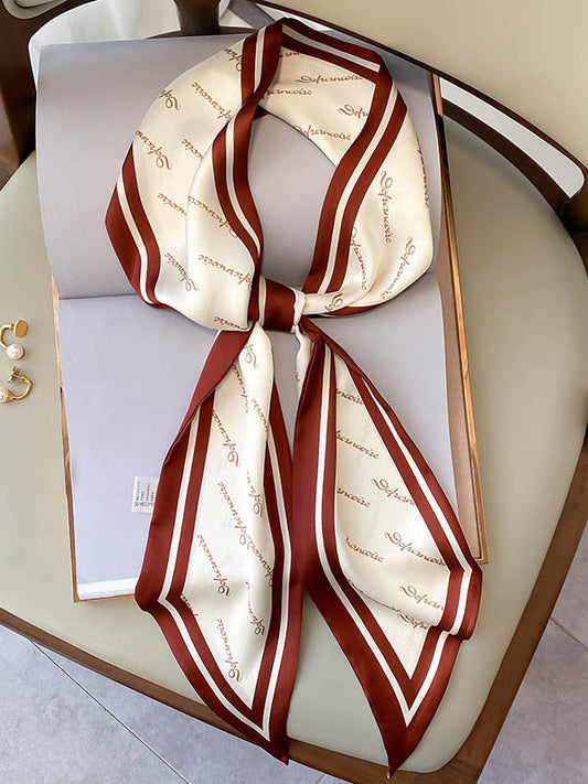 Stylish Letter Printed Light Maturity Silk Scarf