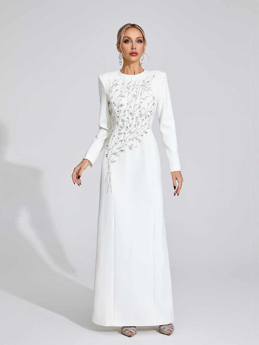 Aviana Diamond Maxi Dress In White